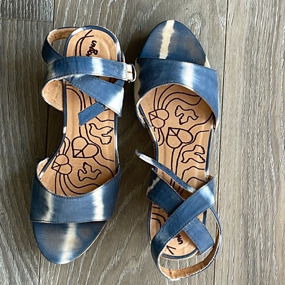 UNIONBAY Tie Dye Cork Ankle Wrap Wedge Sandal -8.5 - Picture 4 of 12